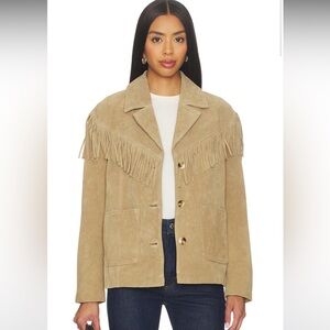 WESTERN SUEDE FRINGE JACKET BY BLANKNYC SIZE L